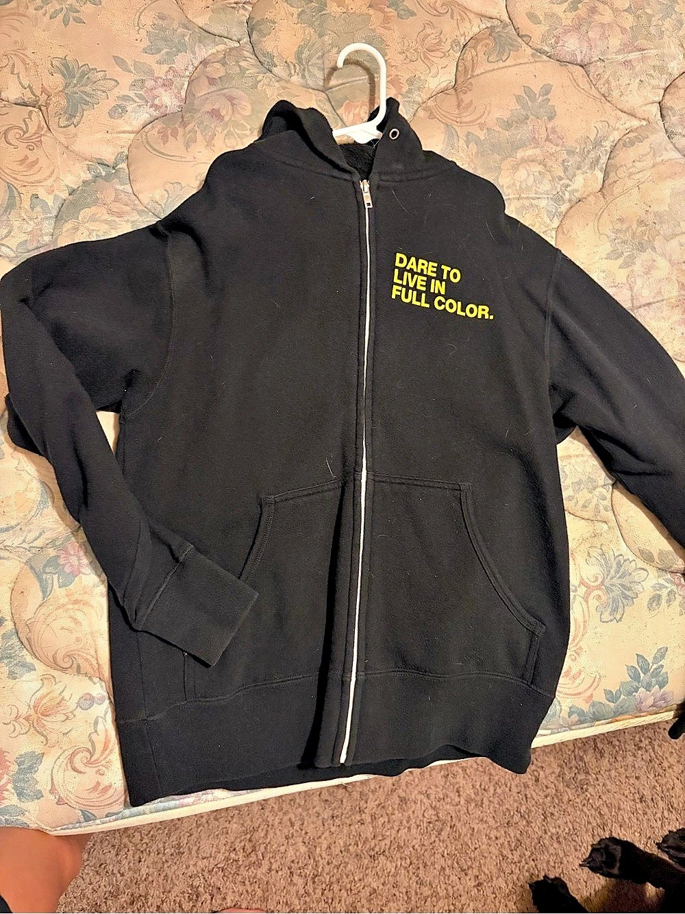 Blue Man Group Dare to Live in Full Color 
Zip-Up Hoodie Black